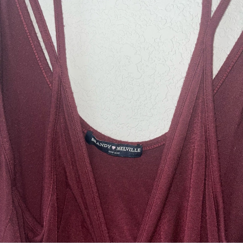Brandy Melville Vintage Maroon Sleeveless Tank Top - Picture 3 of 4